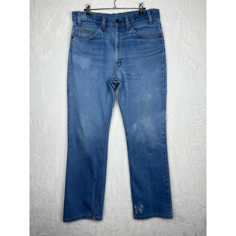 Vintage Levi’s Jeans 34x31 USA 516 Orange Tab Boot Cut Blue‎ Distressed 80s
